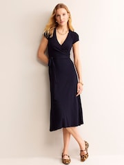 Boden Blue Joanna Cap Sleeve Wrap Dress - Image 1 of 5
