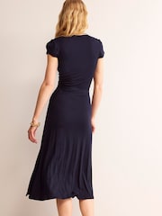 Boden Blue Joanna Cap Sleeve Wrap Dress - Image 3 of 5