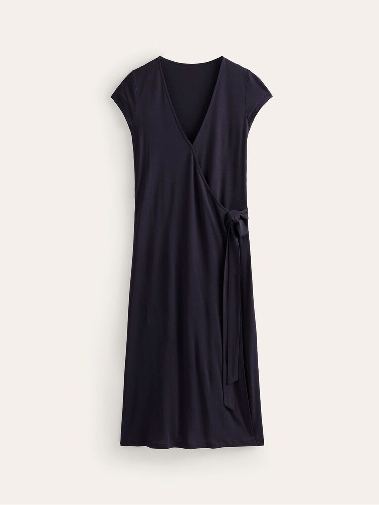 Boden Blue Joanna Cap Sleeve Wrap Dress - Image 5 of 5