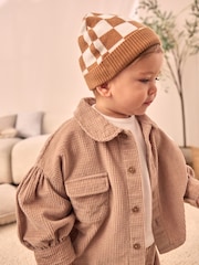 Rust Brown Knitted Baby Beanie Hat (0mths-2yrs) - Image 1 of 5