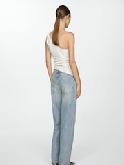 Mango Blue Straight Low Waist 100% Cotton Jeans - Image 2 of 7