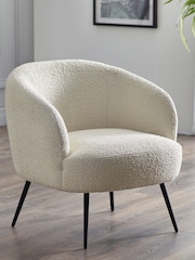 Julian Bowen Cream Gigi Boucle Accent Chair - Image 1 of 5