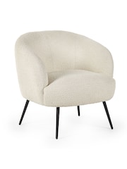Julian Bowen Cream Gigi Boucle Accent Chair - Image 2 of 5