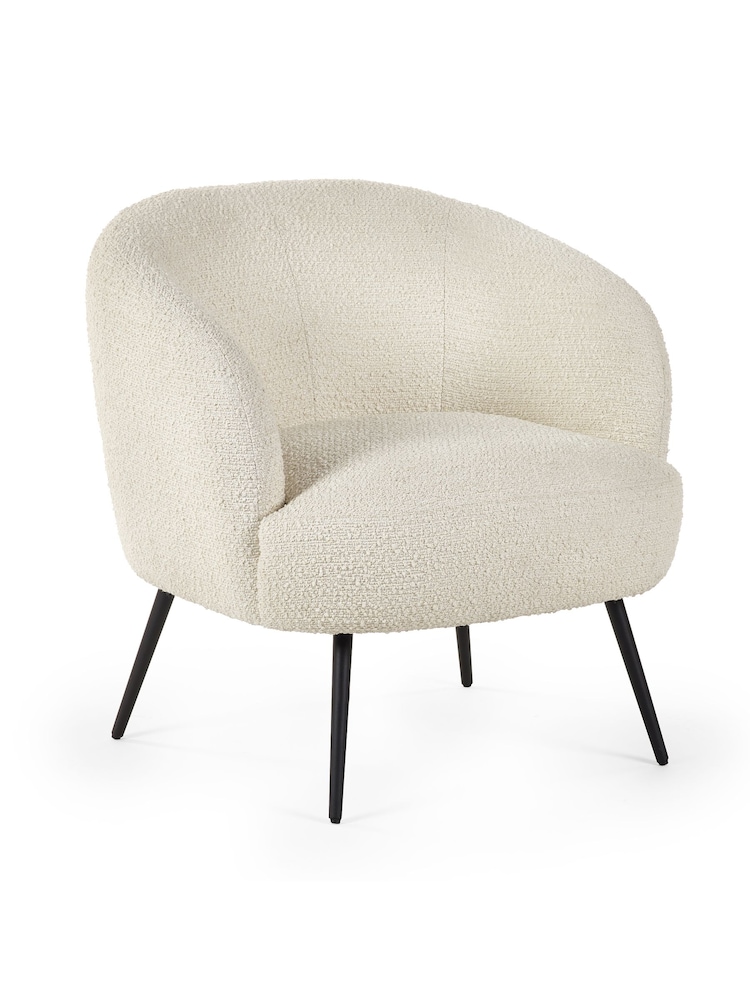 Julian Bowen Cream Gigi Boucle Accent Chair - Image 2 of 5