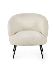 Julian Bowen Cream Gigi Boucle Accent Chair - Image 3 of 5