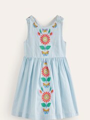 Boden Blue 100% Cotton Peach Cross-Back Dress - Image 2 of 4