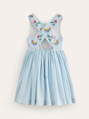 Boden Blue 100% Cotton Peach Cross-Back Dress - Image 3 of 4