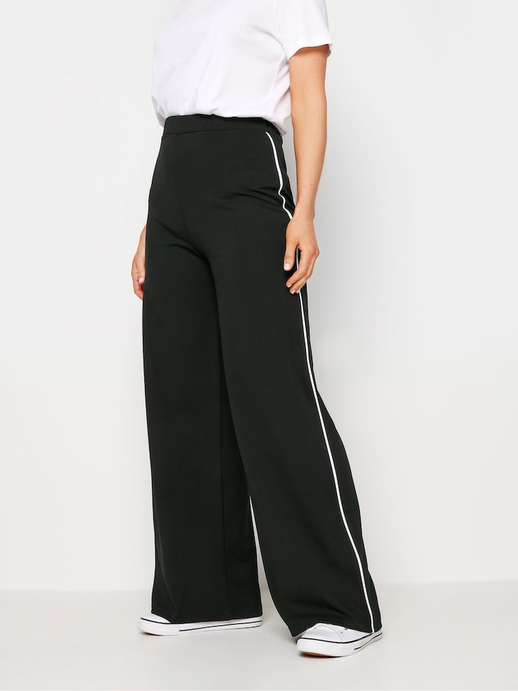 Long Tall Sally Black White Side Stripe Trousers - Image 2 of 5