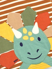JoJo Maman Bébé Toffee Brown Triceratops Head Appliqué Top - Image 3 of 3