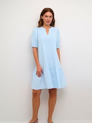 Kaffe Blue Edith Above Knee Length A-Line Dress - Image 3 of 5