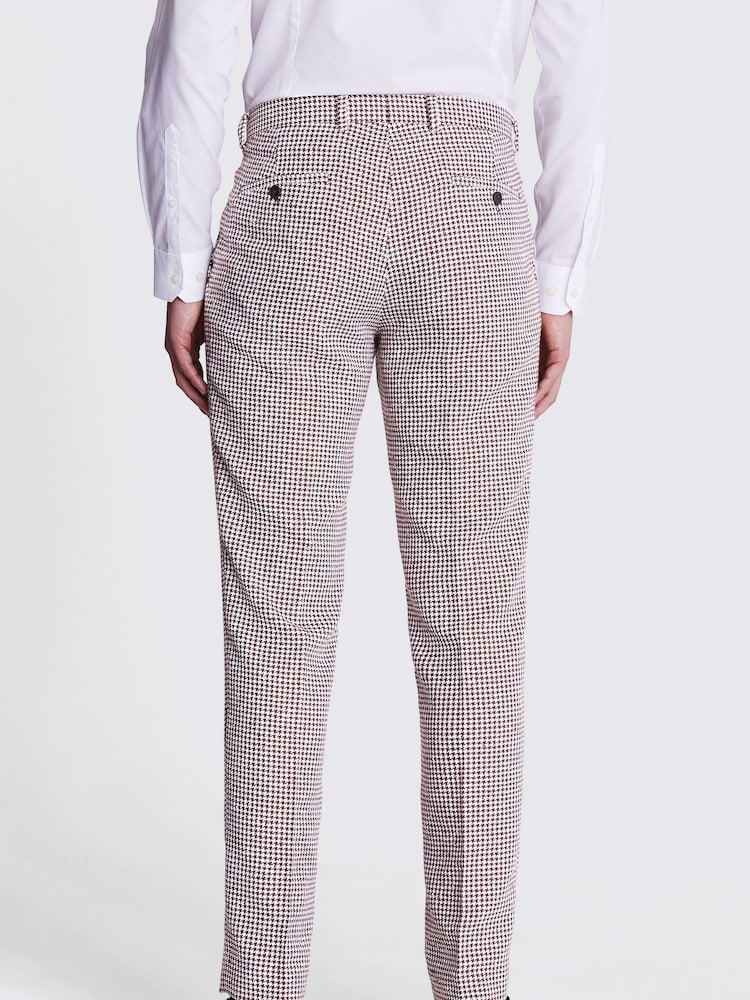 MOSS Grey Tailored Fit Houndstooth Trousers - Image 2 of 3