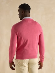 Joules Hillside Rose Pink Crew Neck Knitted Jumper - Image 2 of 7