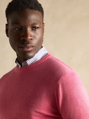Joules Hillside Rose Pink Crew Neck Knitted Jumper - Image 4 of 7