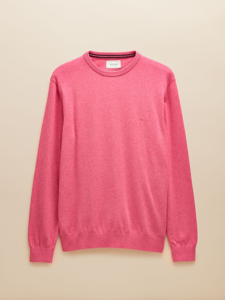 Joules Hillside Rose Pink Crew Neck Knitted Jumper - Image 7 of 7