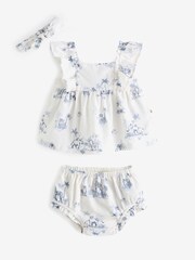 Gap White/Blue Baby Linen-Cotton Outfit Set (Newborn-24mths) - Image 1 of 5