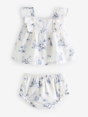 Gap White/Blue Baby Linen-Cotton Outfit Set (Newborn-24mths) - Image 2 of 5