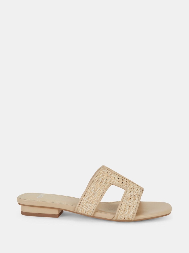 Novo Natural Raspberry Woven Cut Out Sandals - Image 2 of 6