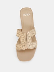 Novo Natural Raspberry Woven Cut Out Sandals - Image 5 of 6