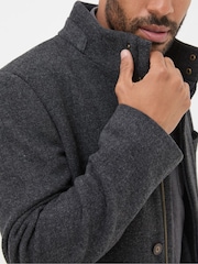 FatFace Pendeen Dark Grey Overcoat - Image 4 of 5