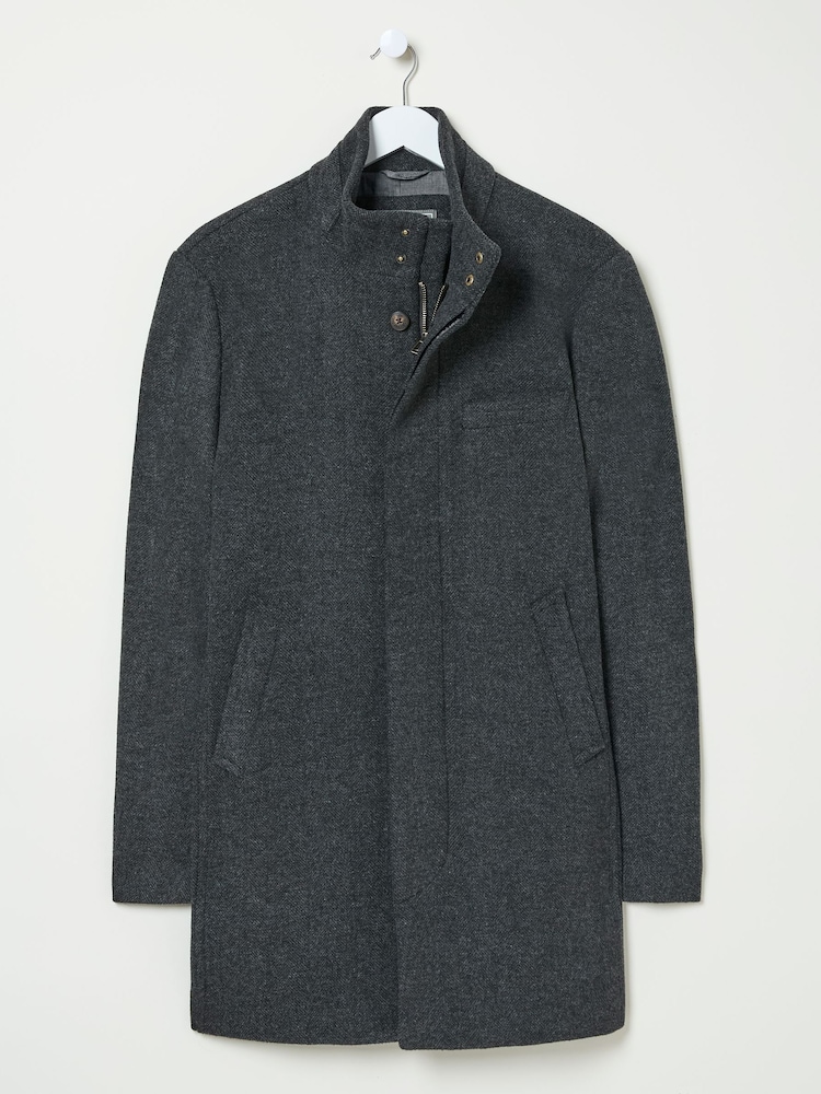FatFace Pendeen Dark Grey Overcoat - Image 5 of 5
