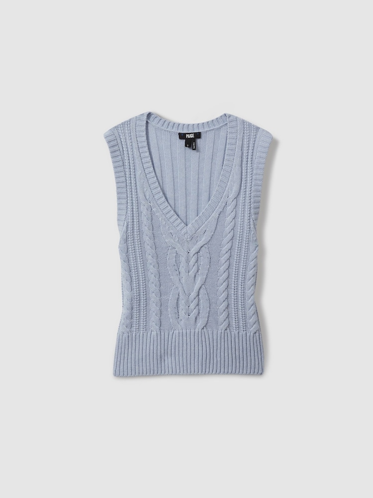 Paige Cable Knit Vest - Image 2 of 5