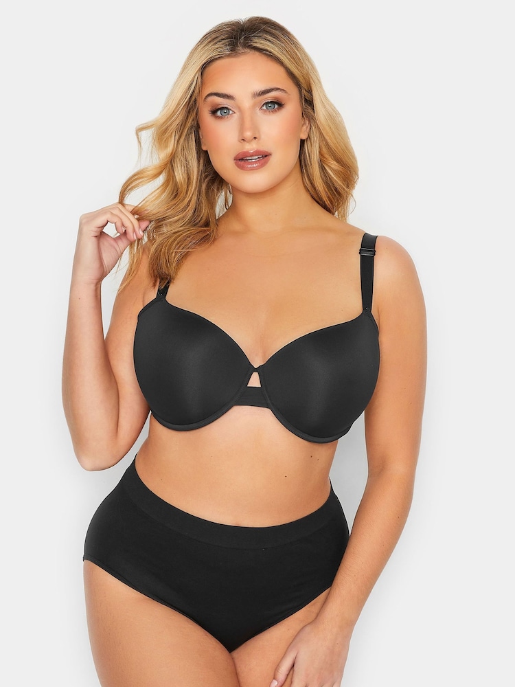 Yours Curve Black Comfort T-Shirt Bra - Image 1 of 4 Yours Curve Black Comfort T-Shirt Bra - Image 1 of 4