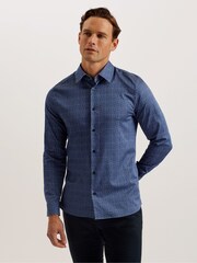 Ted Baker Blue Endover Line Geo Print Shirt - Image 1 of 6