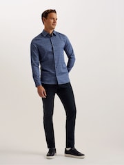 Ted Baker Blue Endover Line Geo Print Shirt - Image 3 of 6