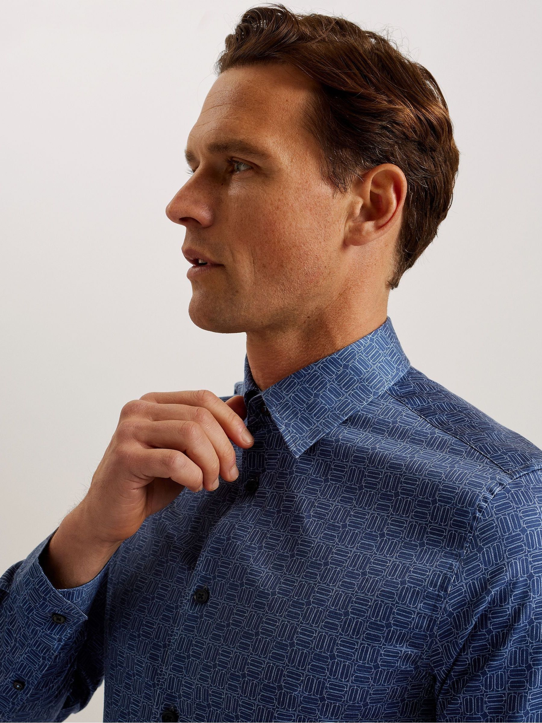 Buy Ted Baker Blue Endover Line Geo Print Shirt from Next