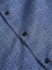Ted Baker Blue Endover Line Geo Print Shirt - Image 5 of 6