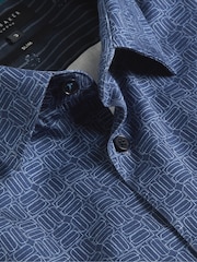 Ted Baker Blue Endover Line Geo Print Shirt - Image 6 of 6