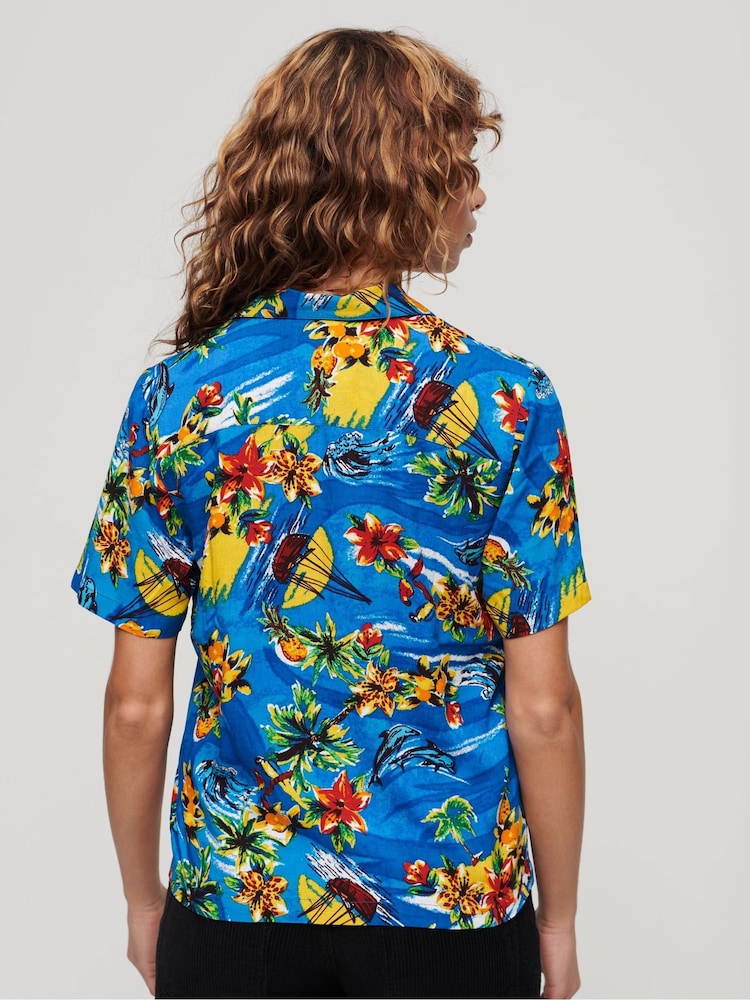 Superdry Blue Beach Resort Shirt - Image 2 of 6