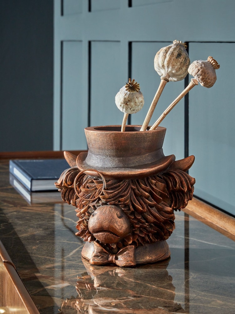 Bronze Hamish The Highland Cow Flower Vase - Image 1 of 5