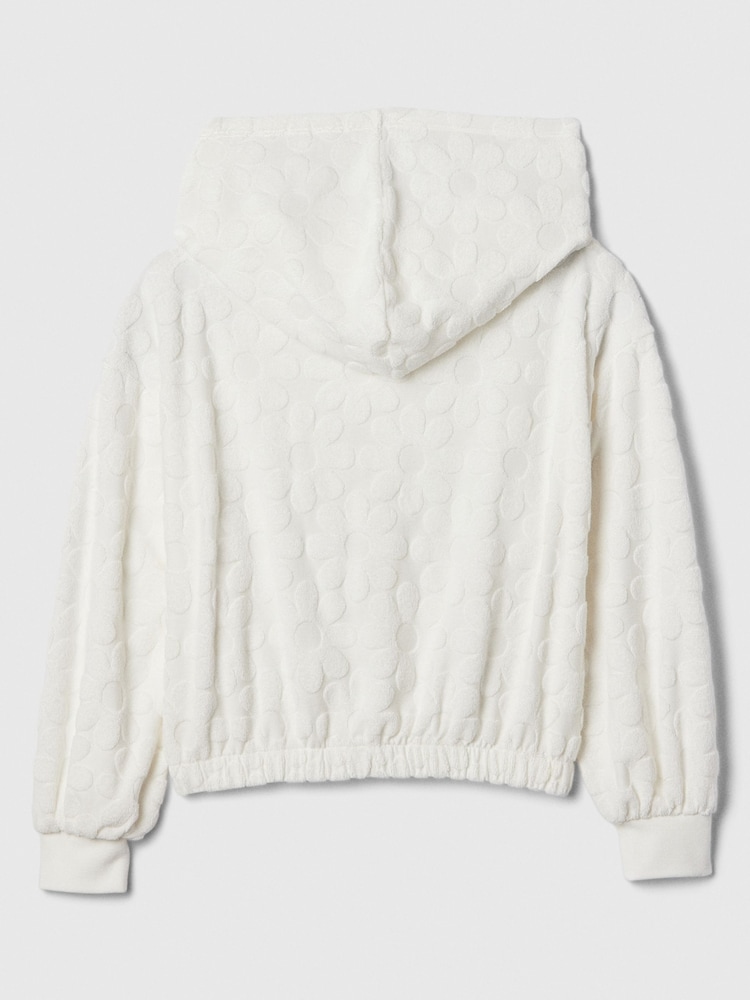 Gap White Towel Terry Zip Up Hoodie (4-13yrs) - Image 2 of 2