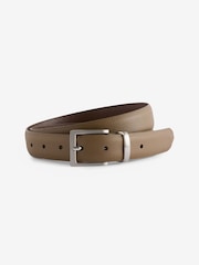Brown Textured Metal Keeper Leather Belt - Image 2 of 5