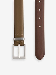 Brown Textured Metal Keeper Leather Belt - Image 5 of 5