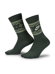 Nike Green Essential Crew Fairisle Pattern Socks 1 Pack - Image 1 of 4