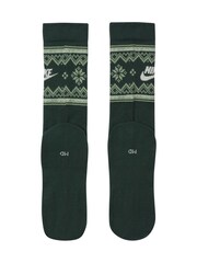 Nike Green Essential Crew Fairisle Pattern Socks 1 Pack - Image 3 of 4
