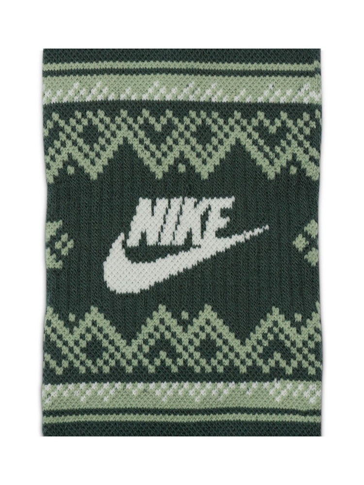 Nike Green Essential Crew Fairisle Pattern Socks 1 Pack - Image 4 of 4