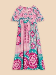 White Stuff Pink Lucy EcoVero™ Midi Dress - Image 5 of 7