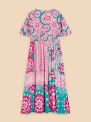 White Stuff Pink Lucy EcoVero™ Midi Dress - Image 6 of 7