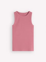 Boden Pink Ribbed Cotton Vest - Image 5 of 5