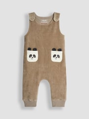 JoJo Maman Bébé Natural Panda Applique Pocket Dungarees And Top Set - Image 2 of 9