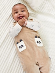 JoJo Maman Bébé Natural Panda Applique Pocket Dungarees And Top Set - Image 8 of 9