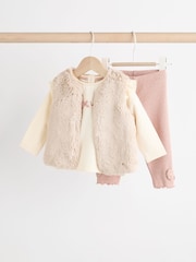 rožnata - Cosy dojenček dolg rokav; z dolgimi rokavi 3 Pieces komplet majice in pajkice - Slika 9 iz 22