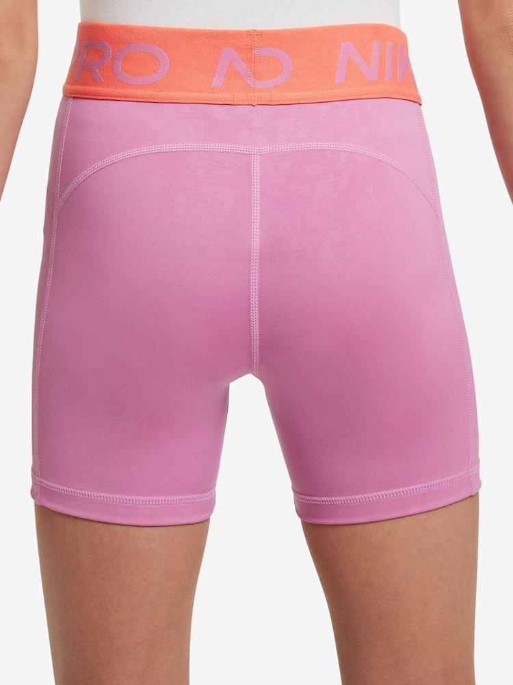 Nike Pink Pro Dri-FIT Tonal Print Shorts - Image 2 of 4
