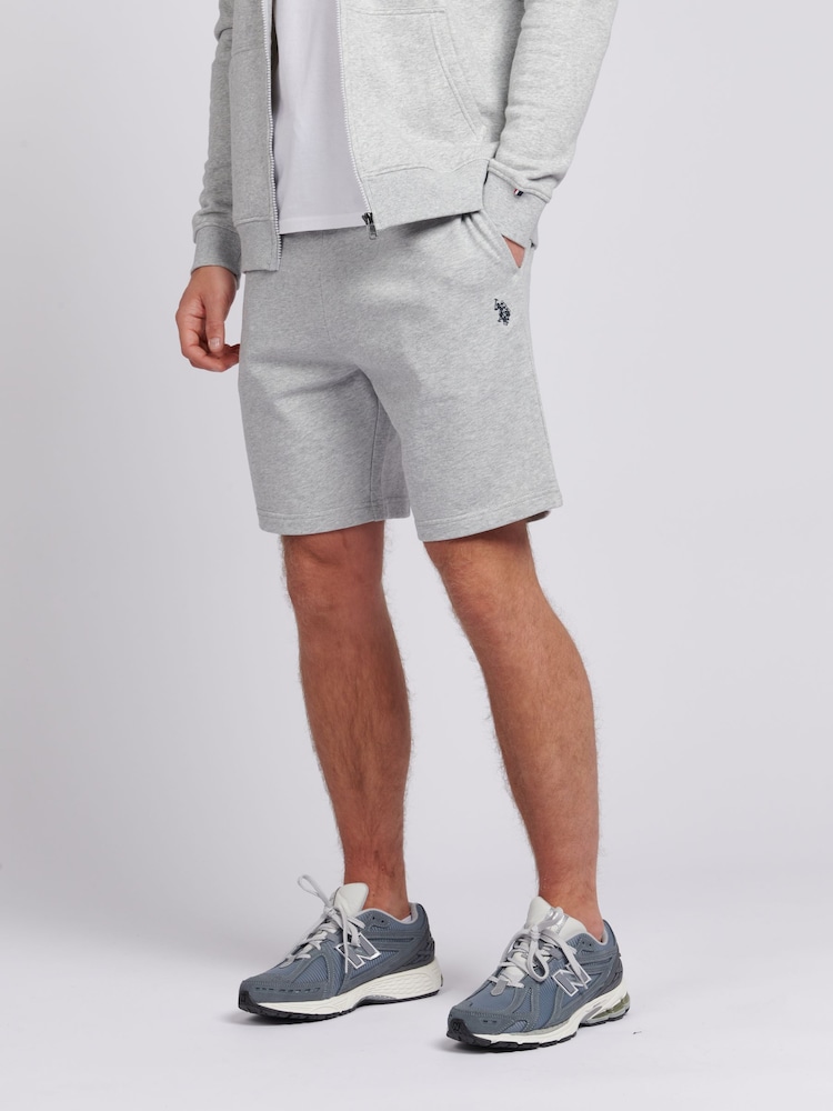 U.S. Polo Assn Grey Mens Double Horsemen Sweat 100% Cotton Shorts - Image 1 of 7