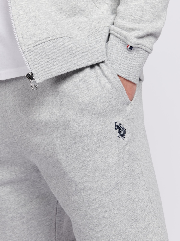 U.S. Polo Assn Grey Mens Double Horsemen Sweat 100% Cotton Shorts - Image 2 of 7