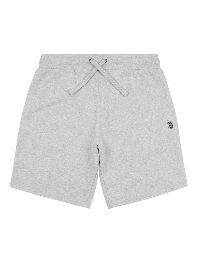 U.S. Polo Assn Grey Mens Double Horsemen Sweat 100% Cotton Shorts - Image 6 of 7