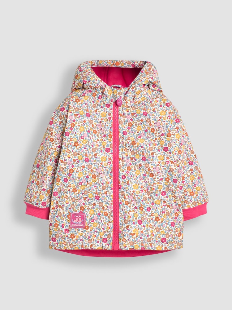 وردي زهور - JoJo Maman Bébé Fleece Lined Jacket - صورة 2 من 7